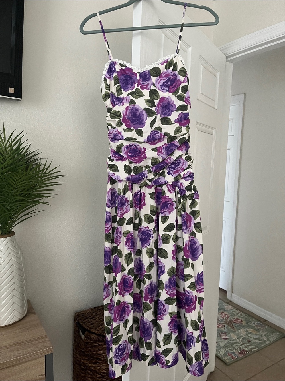 Anthropologie- Mauve Cotton Midi Dress -NWT